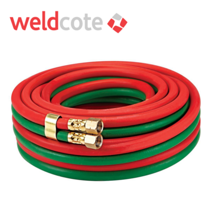 Weldcote 14TX25, Twin Hose Grade T 1/4" x 25' BB Fittings