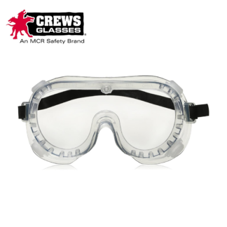 MCR CREWS 2230R Safety Goggles Uncoated Clear Lens Adjustable Rubber Strap