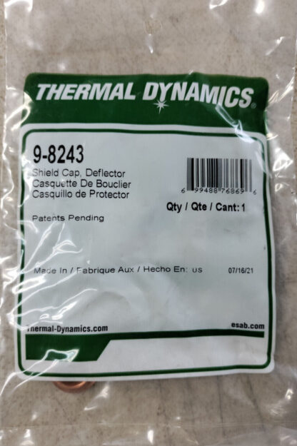 Thermal Dynamics 9-8243 Plasma Cut Deflector Shield Cap For The SL60 Torch