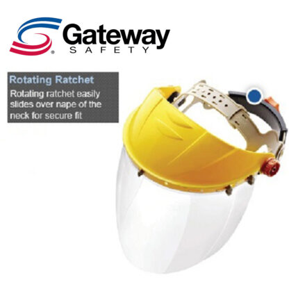 Gateway Safety 699 Venom Face Protection Headgear (Black) & Visor Combo Pack