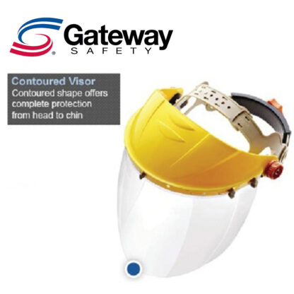 Gateway Safety 699 Venom Face Protection Headgear (Black) & Visor Combo Pack