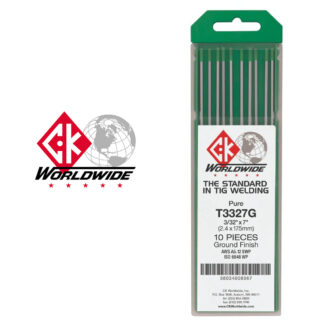 CK Wordwide T3327G Tungsten Electrodes 3/32" x 7" (2.4mm x 175mm) Pure
