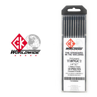 CK Wordwide T187GC2 Tungsten Electrodes 1/8" x 7" (3.2mm x 175mm) 2% Ceriated