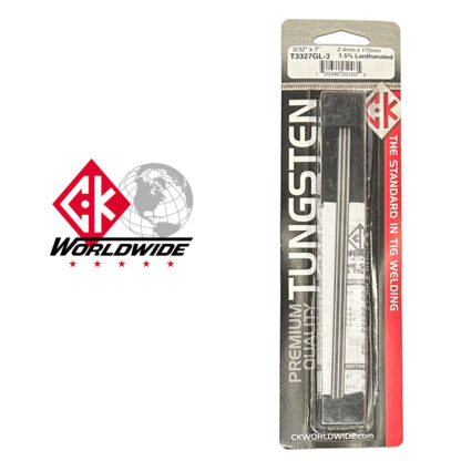 CK Wordwide T3327GL-3 Tungsten Electrodes 3/32" x 7" (2.4x175) 1.5% Lanthanated