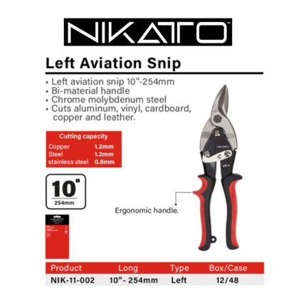 Nikatto NIK-11-002 10" LEFT Aviation Snip