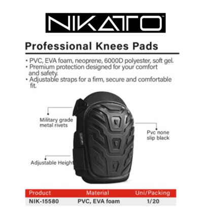 Nikatto NIK-15580 Professional Safety Knees Pads 1/Pair Tactical Military Grade