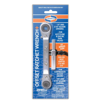 UNIWELD 70074 OFFSET RATCHET WRENCH (3/16