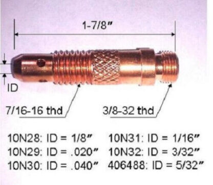 CK Worldwide 10N29 TIG Welding Collet Body .020" Torch 17/18/26 PGK/5