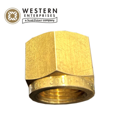 Western 16-2 CGA-300 Brass Nut .830"-14 NGO RH Female-Commercial Acetylene