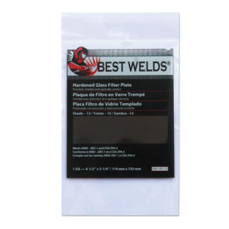 Best Welds 932-107-12, 4-1/2" x 5-1/4", Hardened Glass Filter Plate, Shade 12